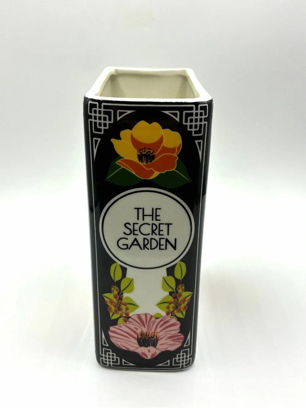 The Secret Garden Ceramic Book Vase Floral Butterfly Decor Cottagecore